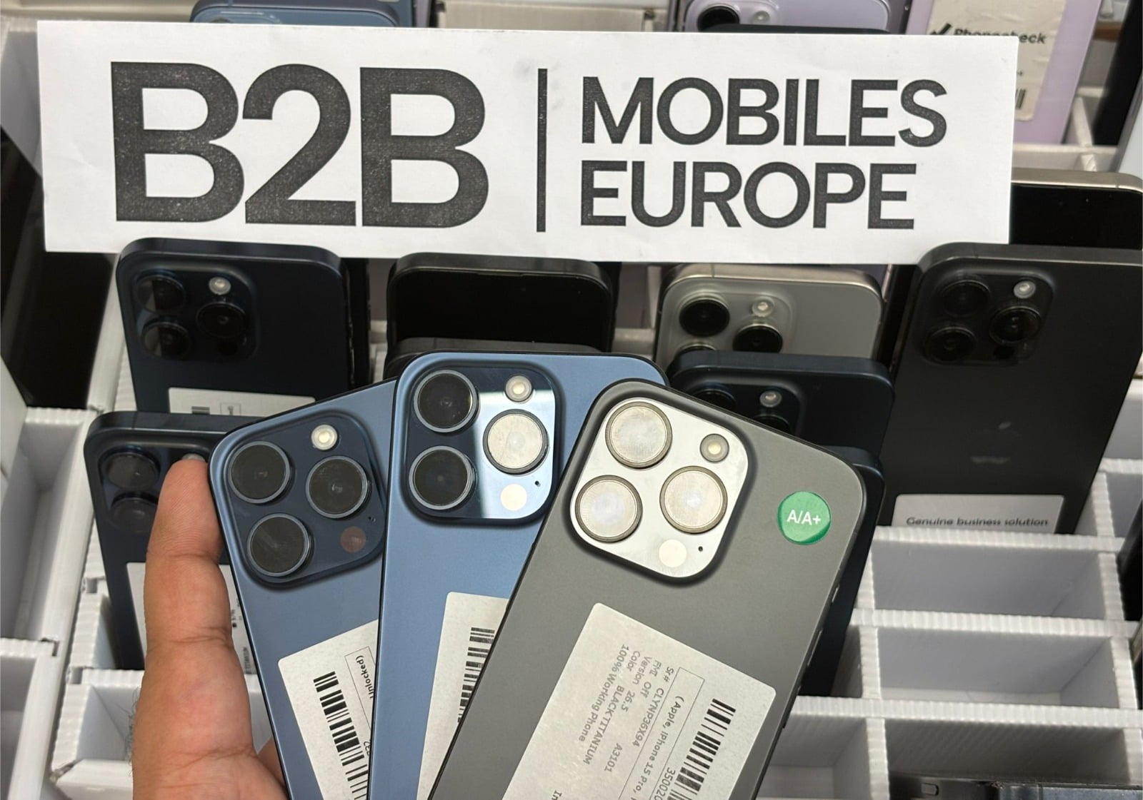 108x Apple iPhone 15 Pro 128GB - Original A+ Grade - Mixed Colours - €520 Per Unit stock offer